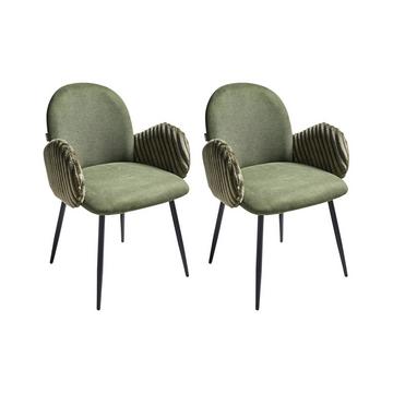 Lot de 2 chaises de salle à manger en Tissu Rétro AMITY