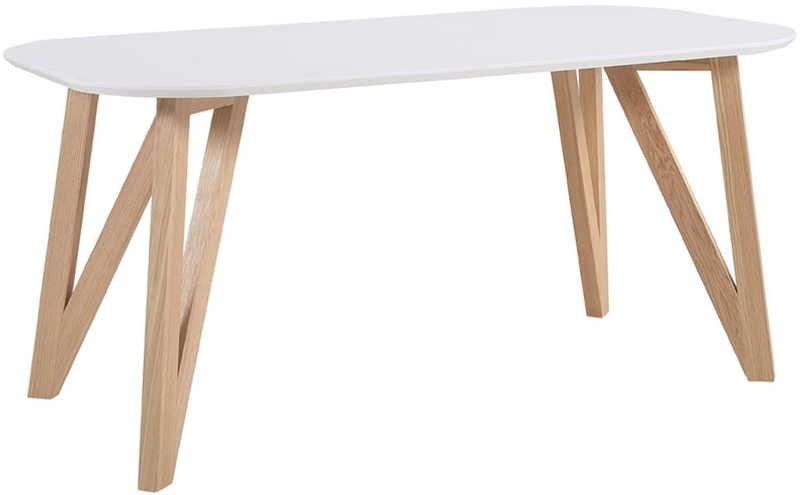 mutoni Table à manger 180x90x76cm chêne blanc  