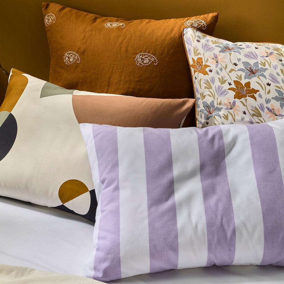 La Redoute Intérieurs Tamori Violet Federa Cuscino Cotone a Righe  