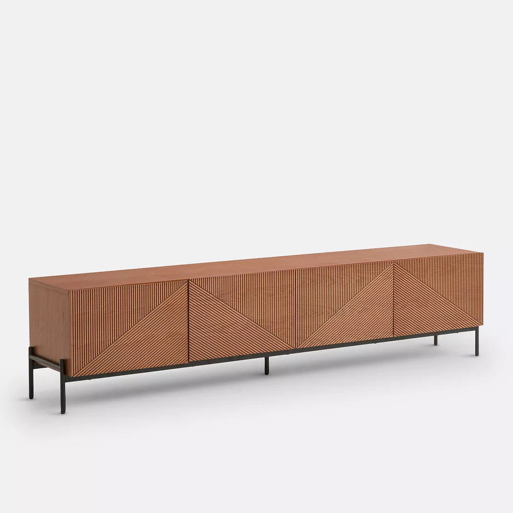La Redoute Intérieurs - TV-/Hifi-Möbel Lodge im Vintage-Stil, One Size, Baumnuss