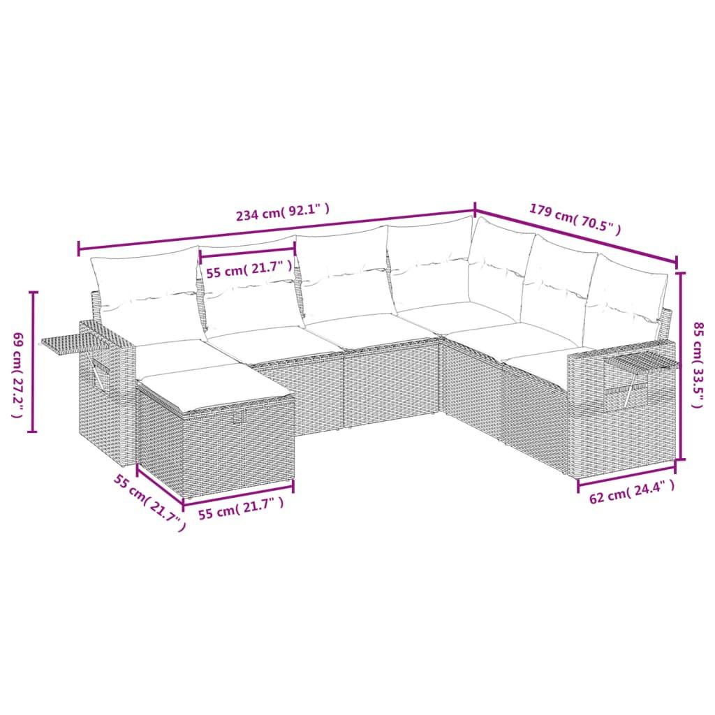 VidaXL set divano da giardino Polirattan  