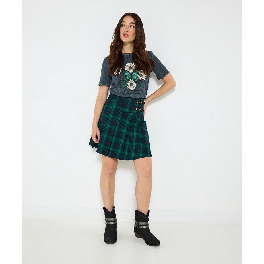 Joe Browns Gonna a pieghe scozzese con fibbia  