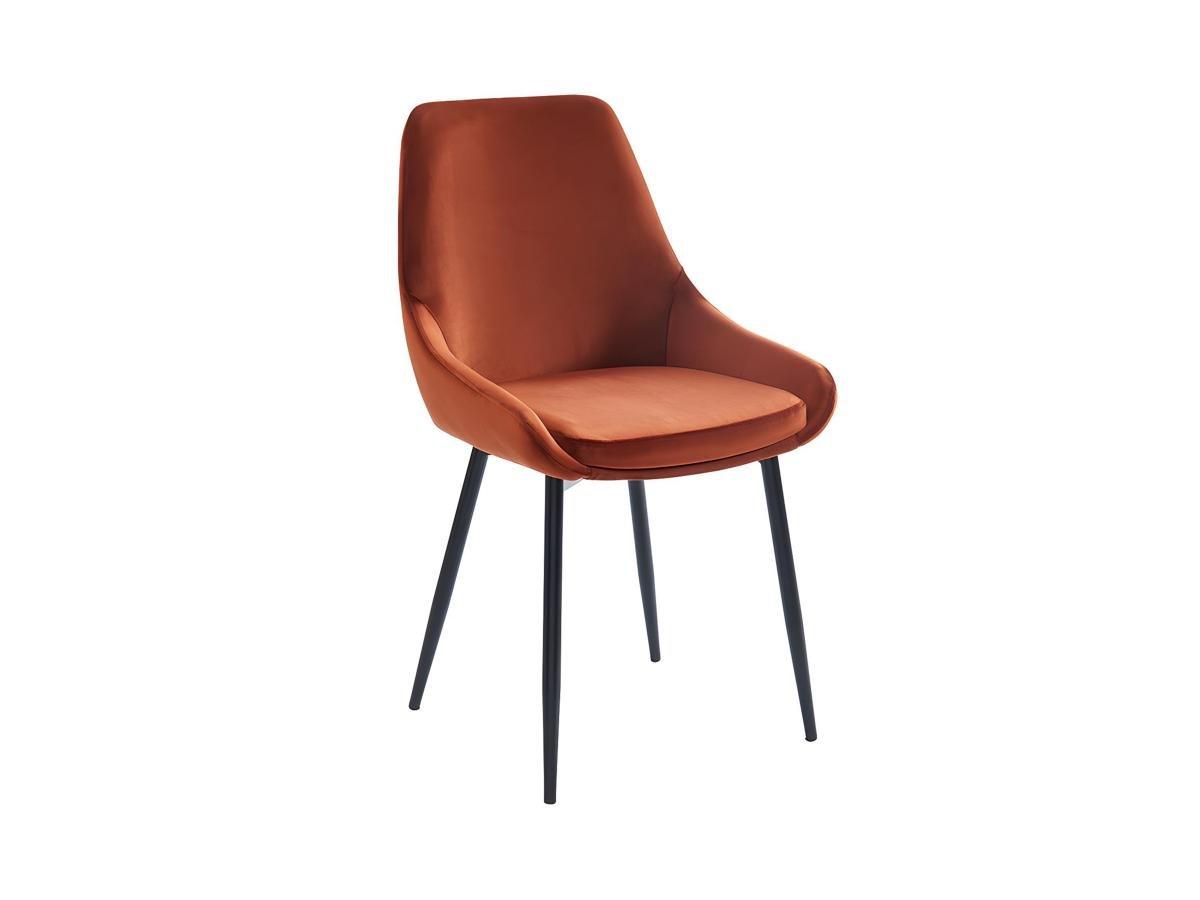 Vente-unique Lot de 2 chaises Velours métalTerracotta MASURIE  