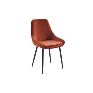 Vente-unique Lot de 2 chaises Velours métalTerracotta MASURIE  