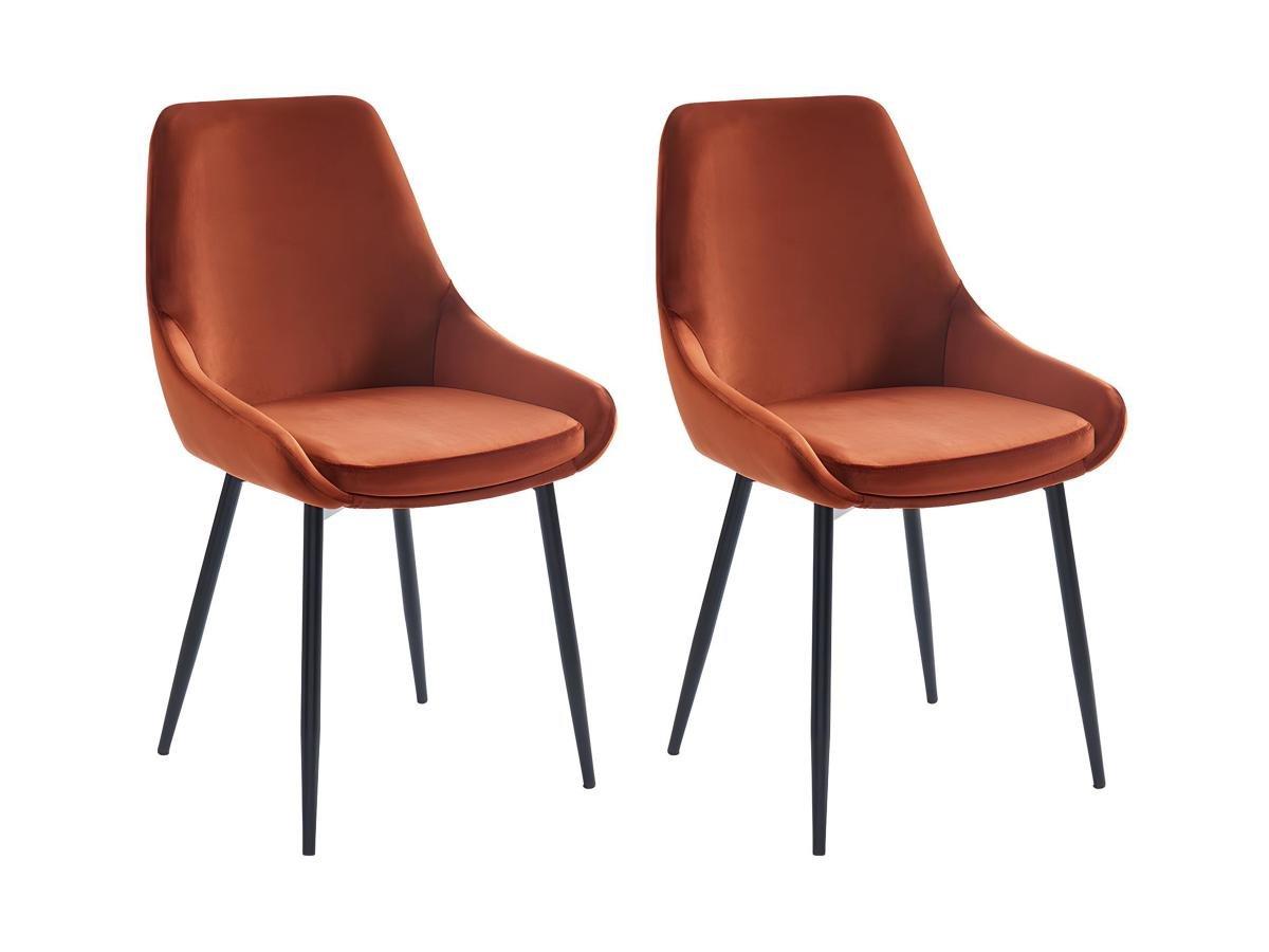 Vente-unique Lot de 2 chaises Velours métalTerracotta MASURIE  