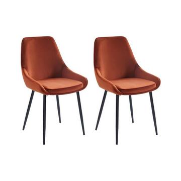 Lot de 2 chaises Velours métalTerracotta MASURIE