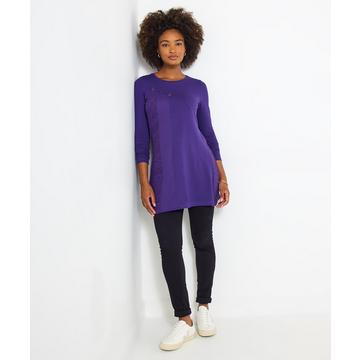 Strukturierte Tunika mit langen Ärmeln