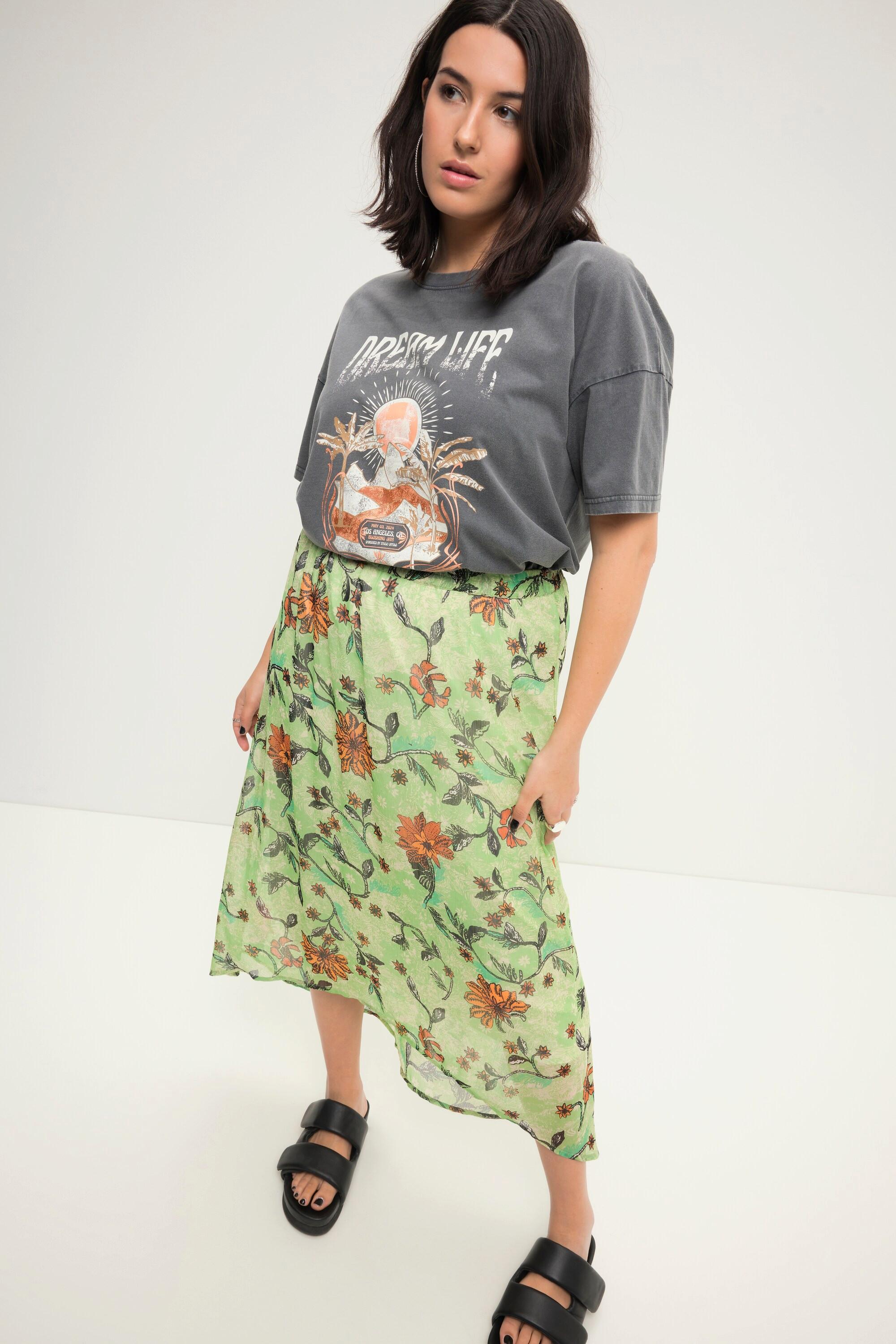 Studio Untold  T-shirt oversized à manches courtes et col rond. Look vintage et imprimé XL 