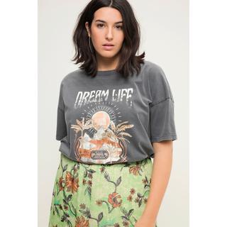 Studio Untold  T-shirt oversized à manches courtes et col rond. Look vintage et imprimé XL 