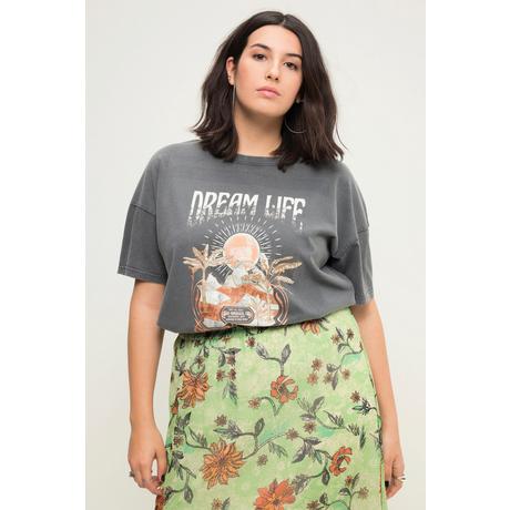 Studio Untold  T-shirt oversized à manches courtes et col rond. Look vintage et imprimé XL 