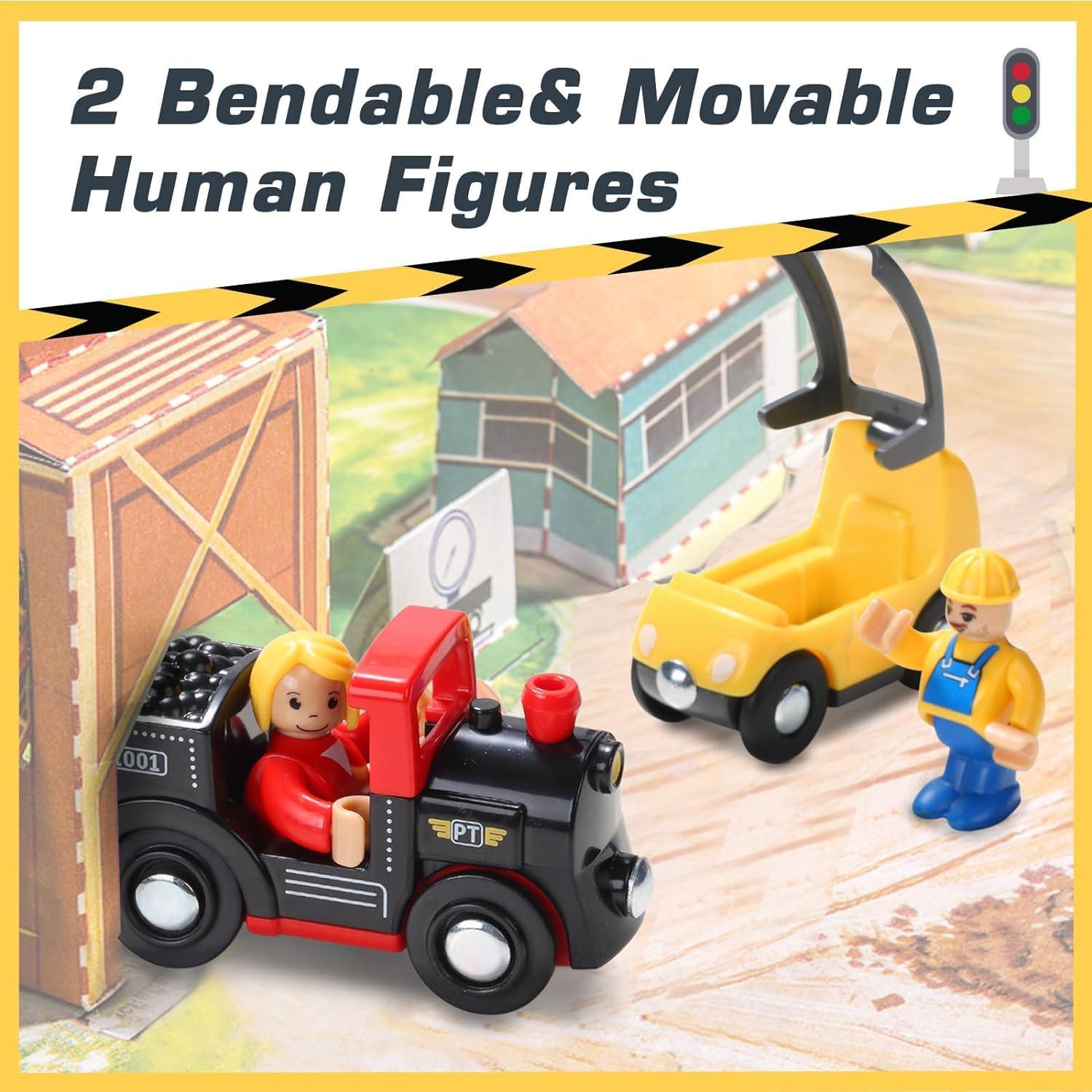 Activity-board  12er Pack Holzeisenbahn Elektrolokomotive, batteriebetriebener Lokomotivzug 