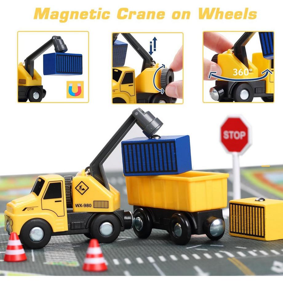 Activity-board  12er Pack Holzeisenbahn Elektrolokomotive, batteriebetriebener Lokomotivzug 