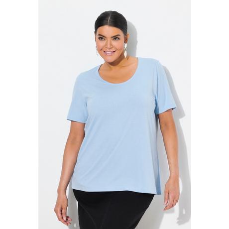 Ulla Popken  T-shirt col rond et manches courtes, modal mélangé - coupe Classic Fit 