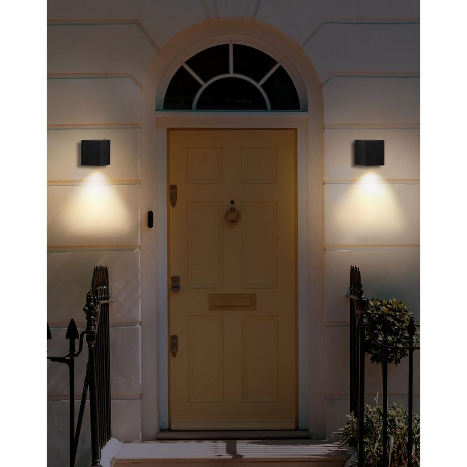 Beliani LED Aussenwandleuchte 2er Set aus Aluminium Modern ARANSAS  