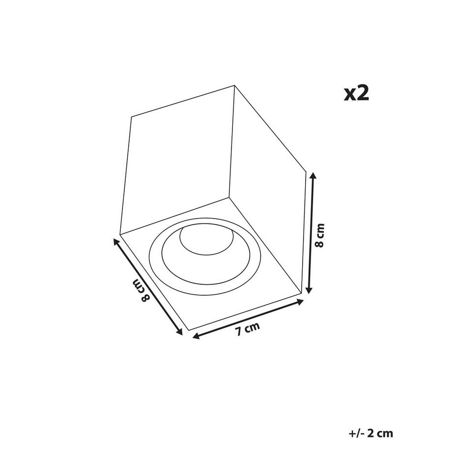 Beliani LED Aussenwandleuchte 2er Set aus Aluminium Modern ARANSAS  