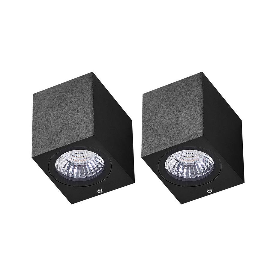Beliani LED Aussenwandleuchte 2er Set aus Aluminium Modern ARANSAS  