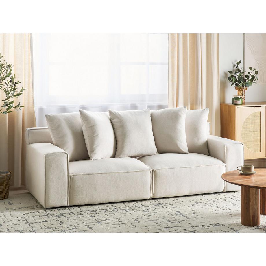 Beliani Canapé 3 places en Tissu chenille Moderne VISKAN  