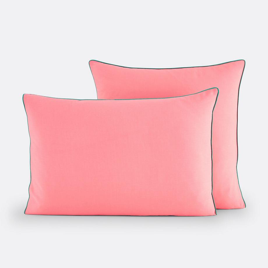 Taie d'oreiller unie en coton