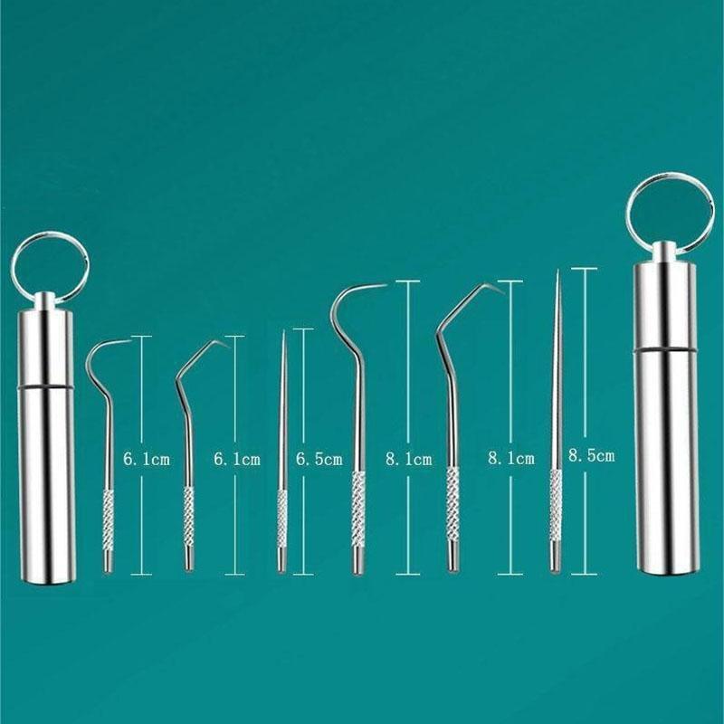 Northix  Kit per la cura dei denti in acciaio inossidabile - 7 parti 