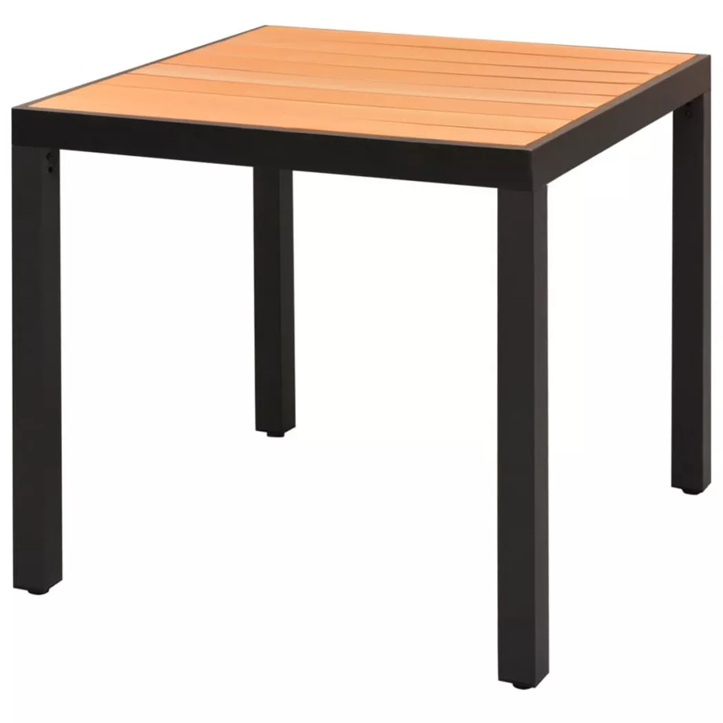 Table de jardin Marron 80 x 80 x 74 cm Aluminium et WPC