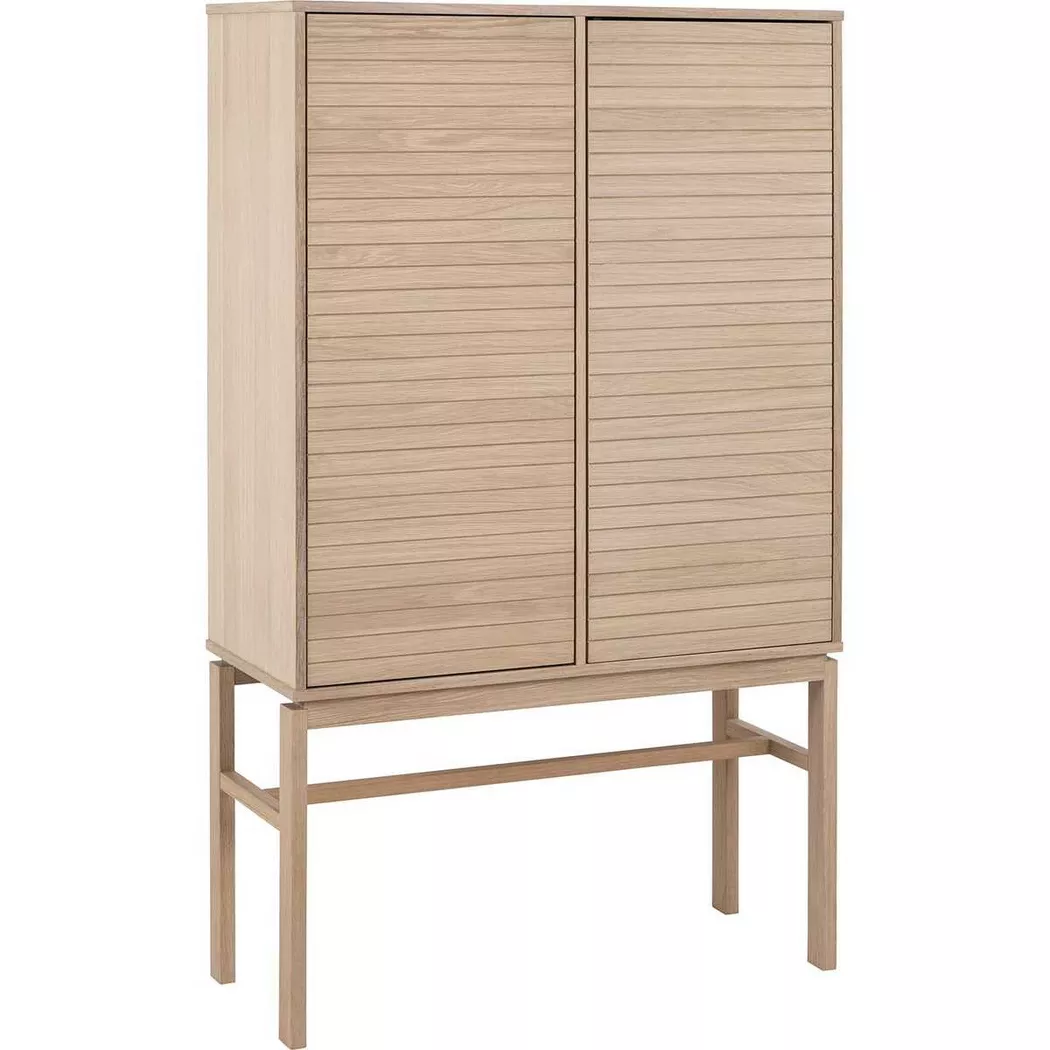 Linley Cabinet with 2 doors and 4 shelves in White Oak, none