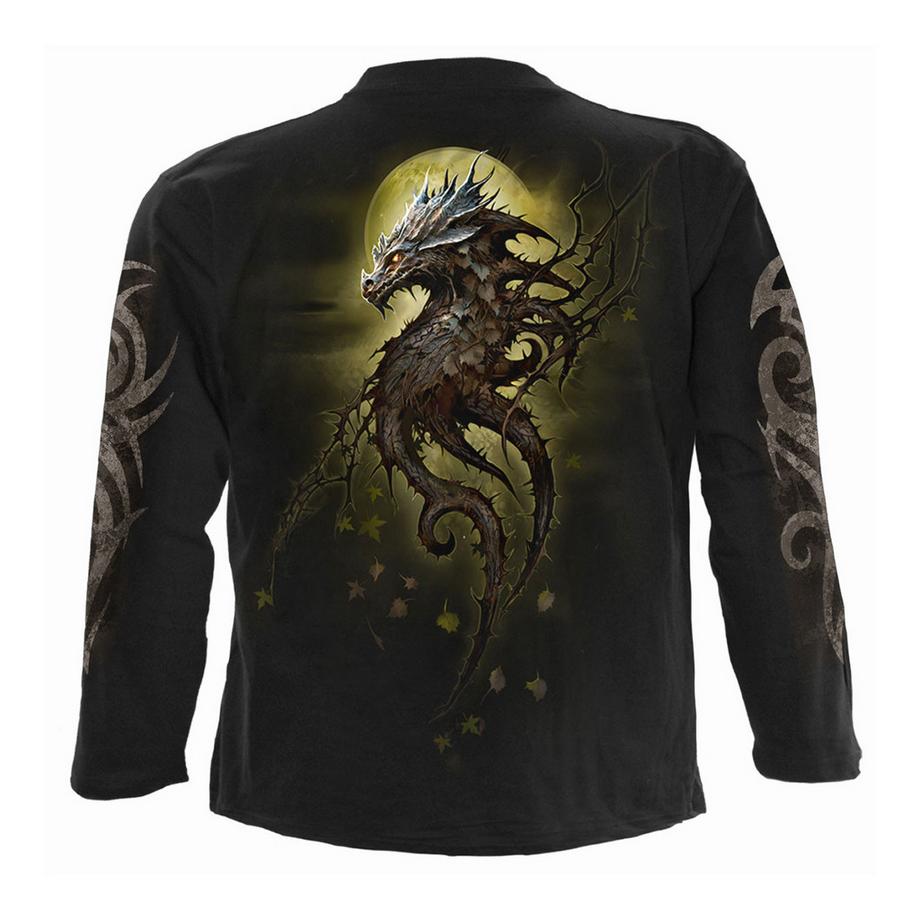 Spiral  Oak Dragon T-Shirt, Rücken Und Ärmeldruck, Langärmlig 