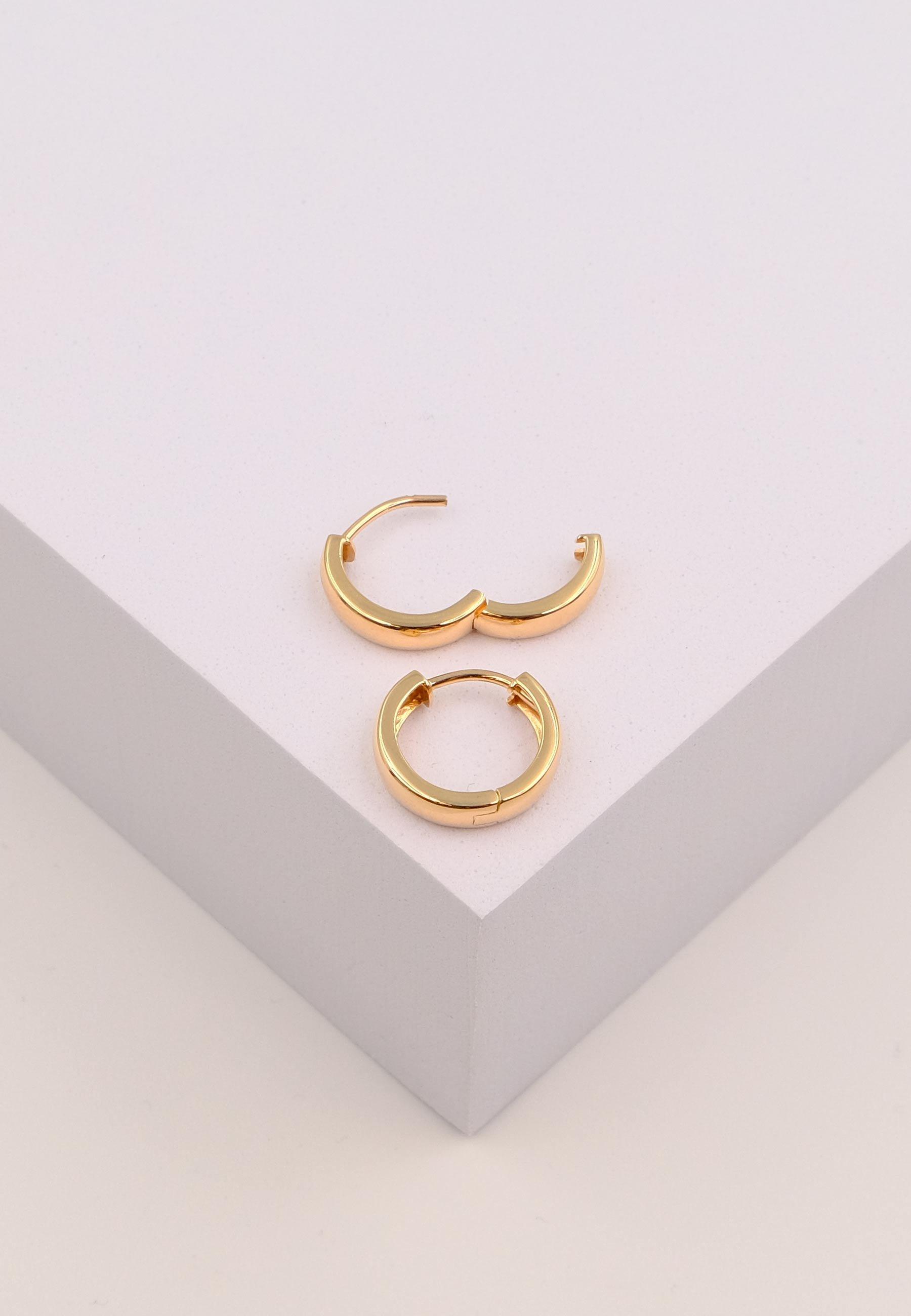 MUAU Schmuck  Creolen Bicolor Gelb-/Weissgold 750 U-Profil Scharnier 15mm 