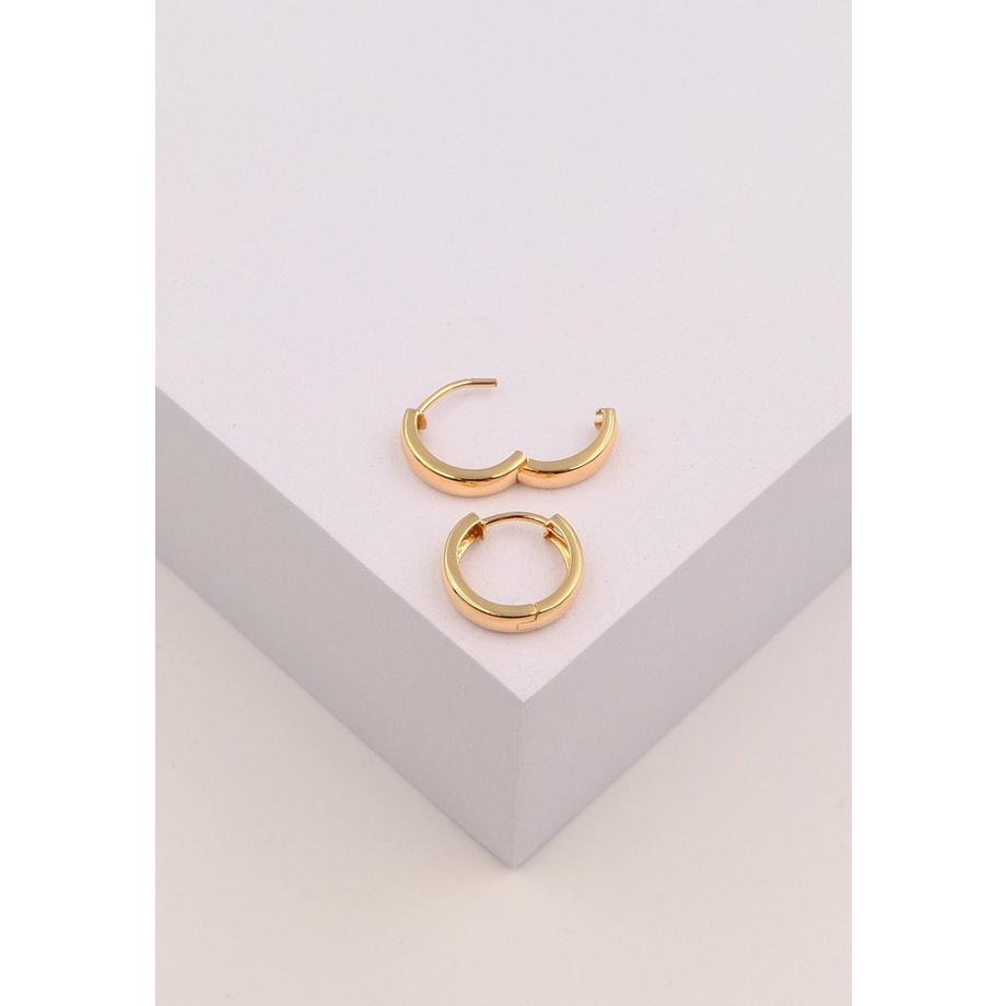 MUAU Schmuck  Creolen Bicolor Gelb-/Weissgold 750 U-Profil Scharnier 15mm 