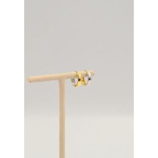 MUAU Schmuck  Creolen Bicolor Gelb-/Weissgold 750 U-Profil Scharnier 15mm 