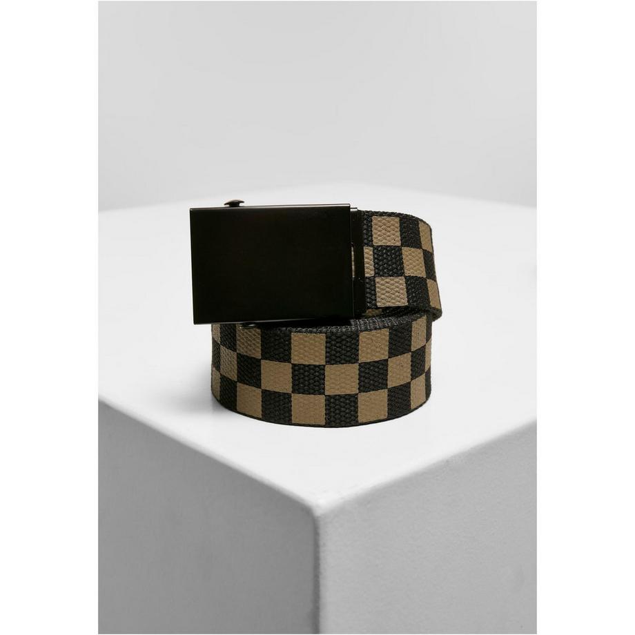 URBAN CLASSICS Karierte und einfarbige Leinengürtel 2er-Set  