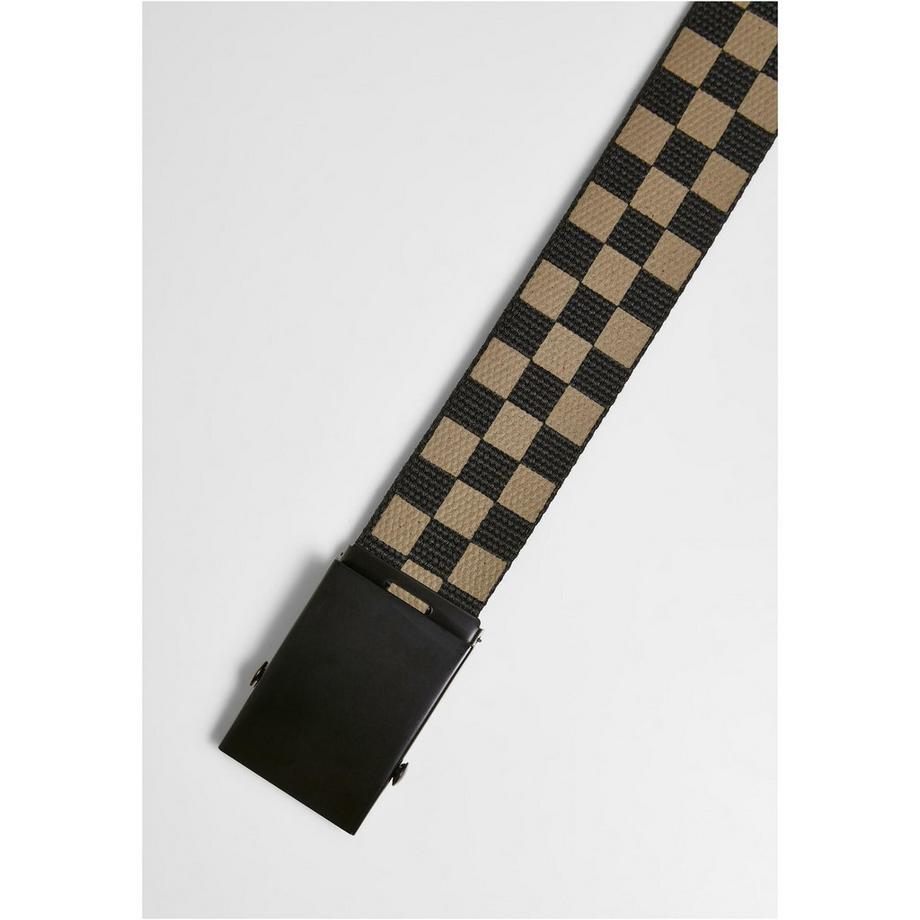 URBAN CLASSICS Karierte und einfarbige Leinengürtel 2er-Set  