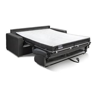 LINEA SOFA Schlafsofa mit Matratze 3-Sitzer Stoff - Grau - Liegefläche mit Lattenrost: 140 cm - Matratzenhöhe: 16 cm mit Memory Schaum - CALITO  