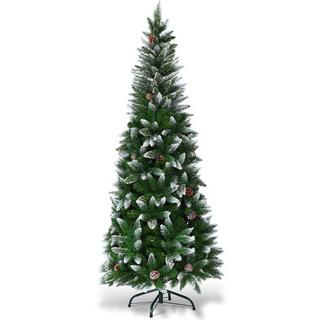 Northix Albero di Natale innevato con supporto in metallo e 630 punte aghi in PVC 220 cm  