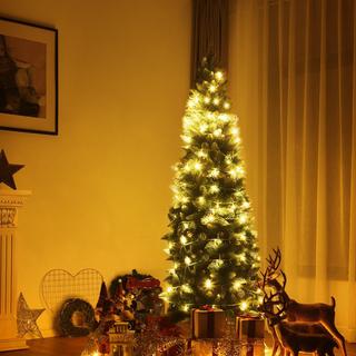 Northix Albero di Natale innevato con supporto in metallo e 630 punte aghi in PVC 220 cm  