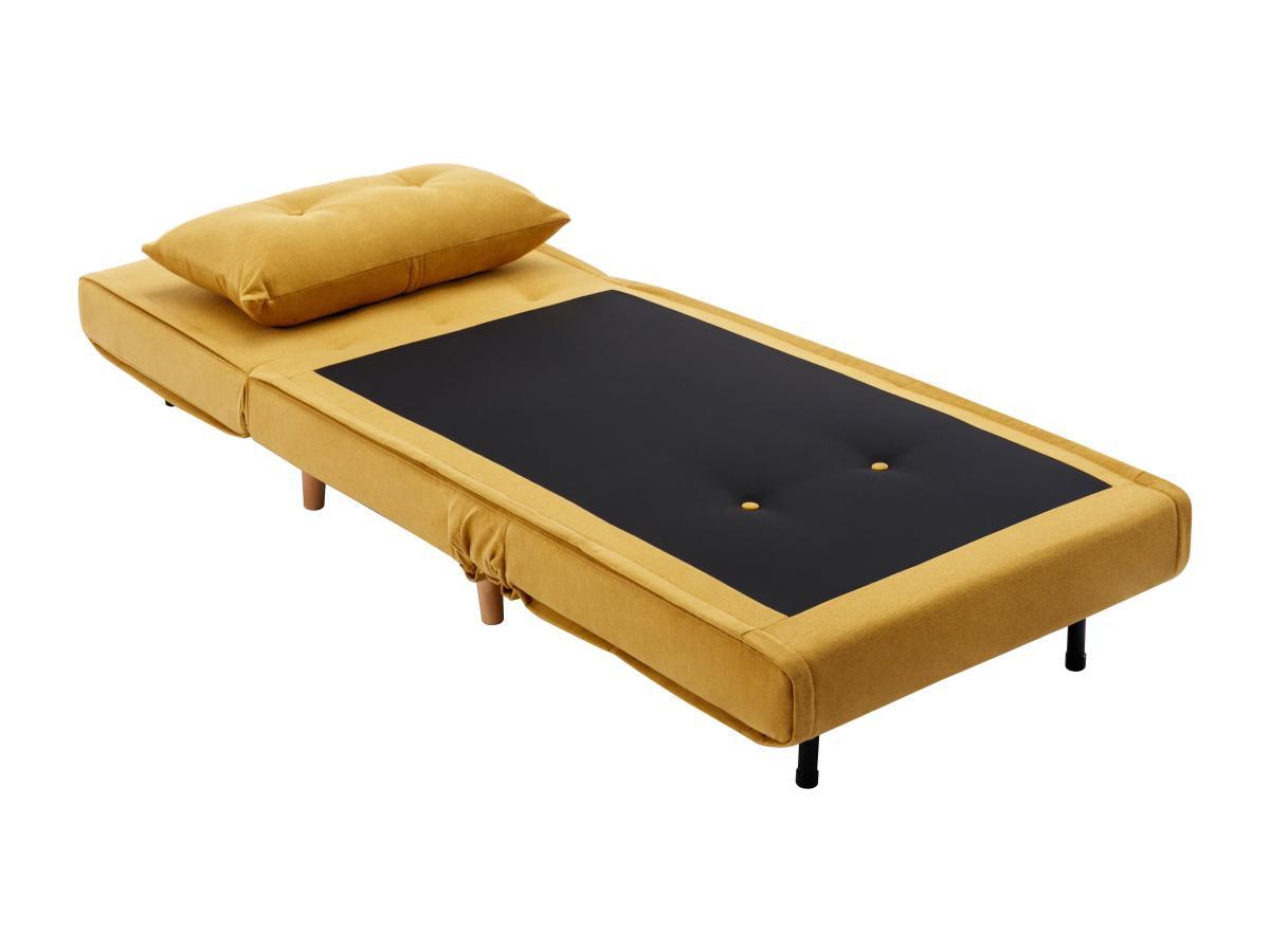 Vente-unique Poltrona letto in Tessuto Giallo senape - URIBIA  