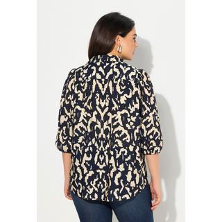 Ulla Popken  Blusa dal taglio oversize e più lunga sul retro con collo da camicia e maniche a 3/4 