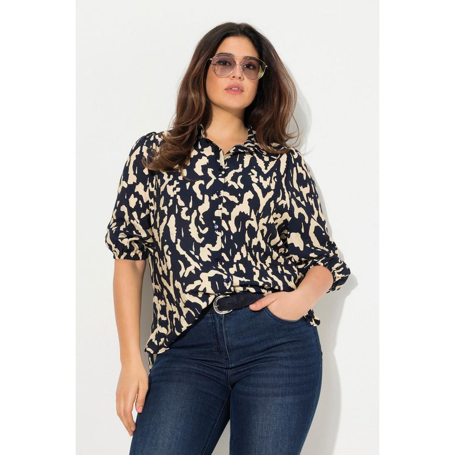 Ulla Popken Blouse Oversize Col Chemise Manches 3/4  