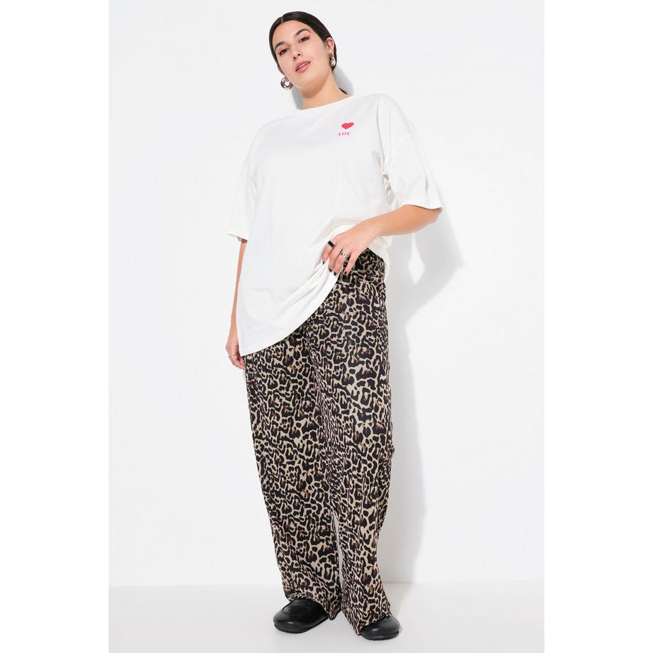 Studio Untold Pantalon Mesh Wide Leg Imprimé Animal  