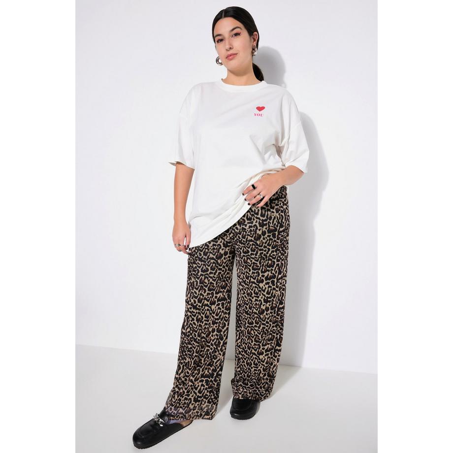Studio Untold Pantalon Mesh Wide Leg Imprimé Animal  