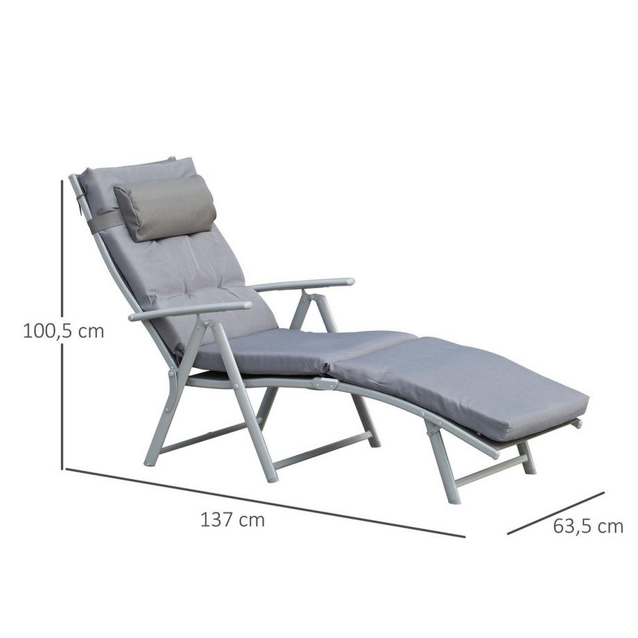 Outsunny Chaise longue de jardin  