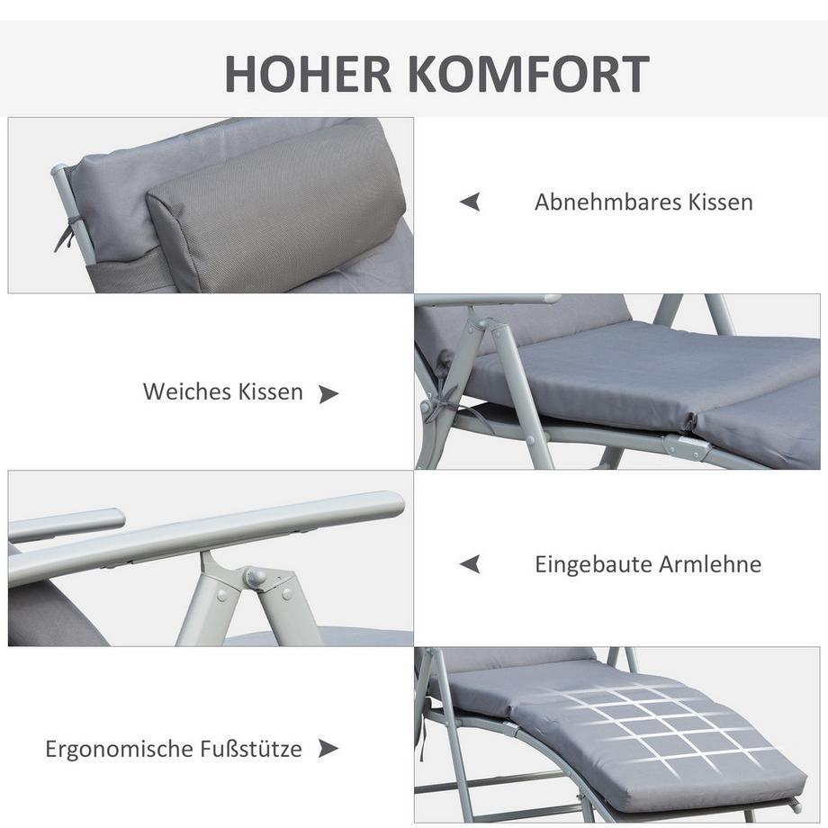 Outsunny Chaise longue de jardin  