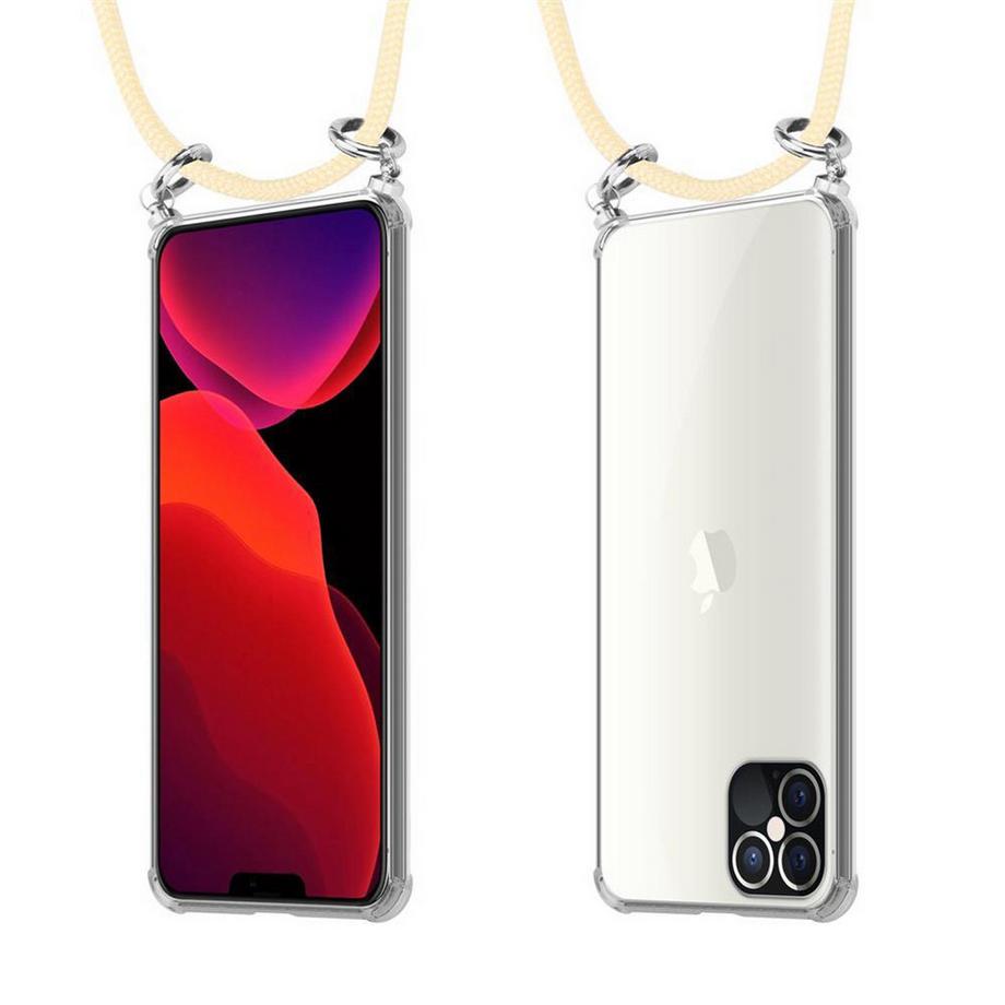 Cadorabo  Handy Kette für Apple iPhone 12  12 PRO Silikon mit Silbernen Ringen 