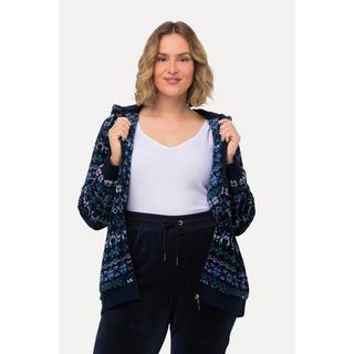 Ulla Popken  Homewear-Jacke, Norwegermuster, Plüsch, Langarm 