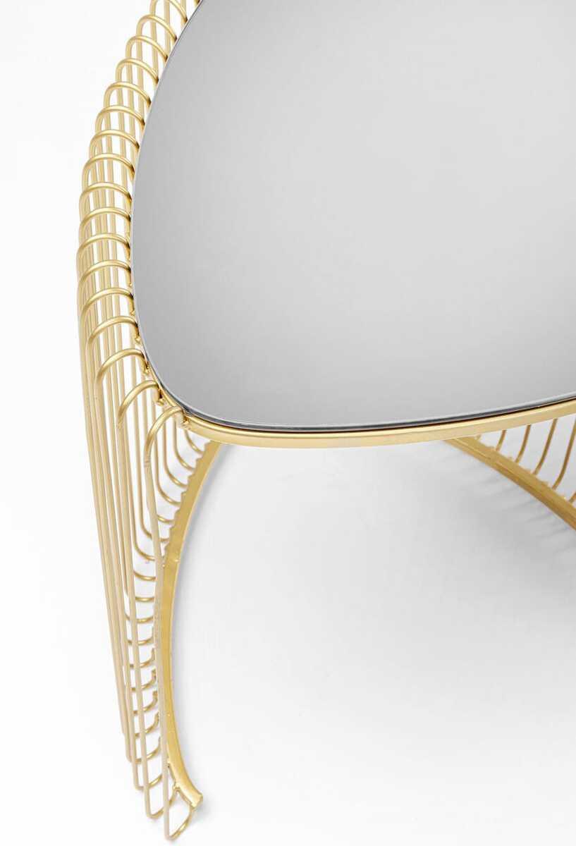 KARE Design Tavolino Wire Triangle oro (set di 2)  