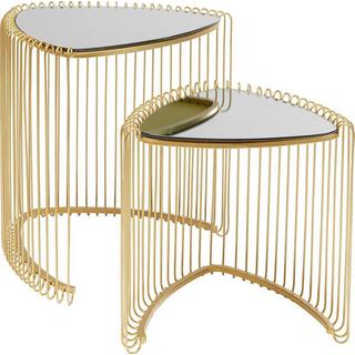 KARE Design Tavolino Wire Triangle oro (set di 2)  