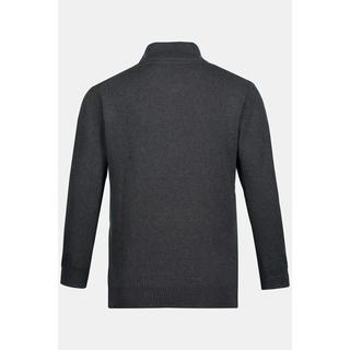 JP1880  Maglione polo con collo alto, zip e maniche lunghe 