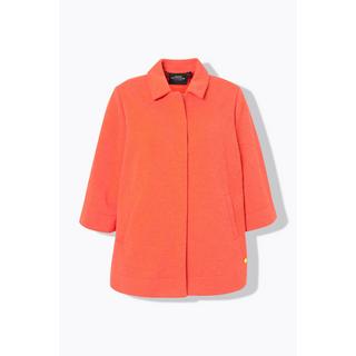 Ulla Popken Veste Jersey Texturée Col Chemise Manches 3/4  