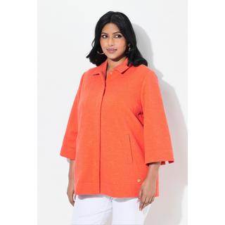 Ulla Popken Veste Jersey Texturée Col Chemise Manches 3/4  