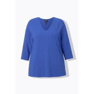 Ulla Popken  Shirt, A-Linie, V-Ausschnitt, 3/4-Arm 