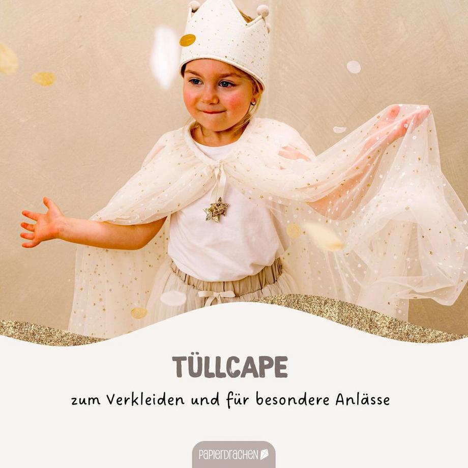 Papierdrachen  Tüll Cape mit Glitzer 